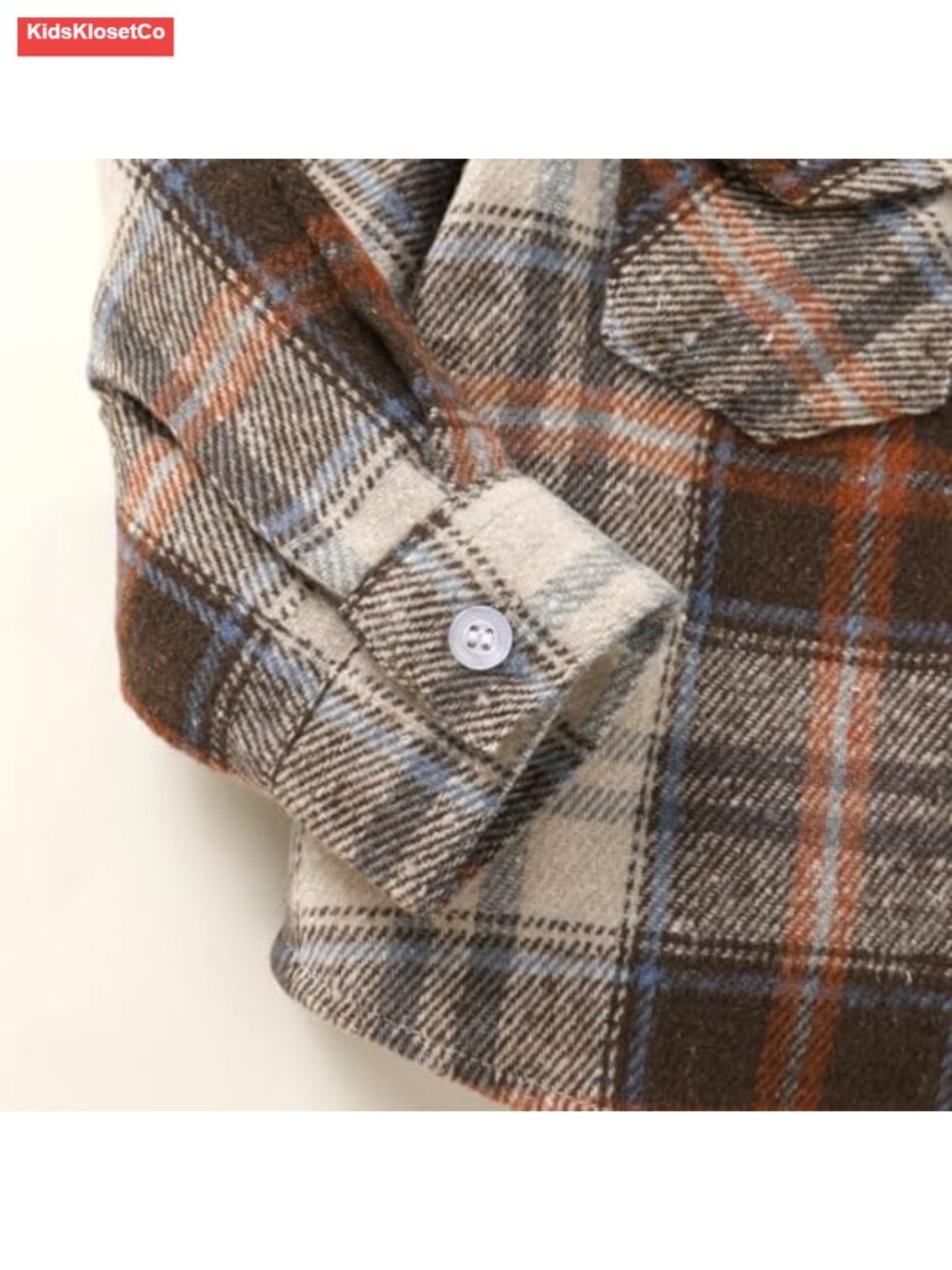Toddler Boys Girls Flannel Hooded Plaid Shirt Long Sleeve Cotton Blend Button - Picture 5 of 6